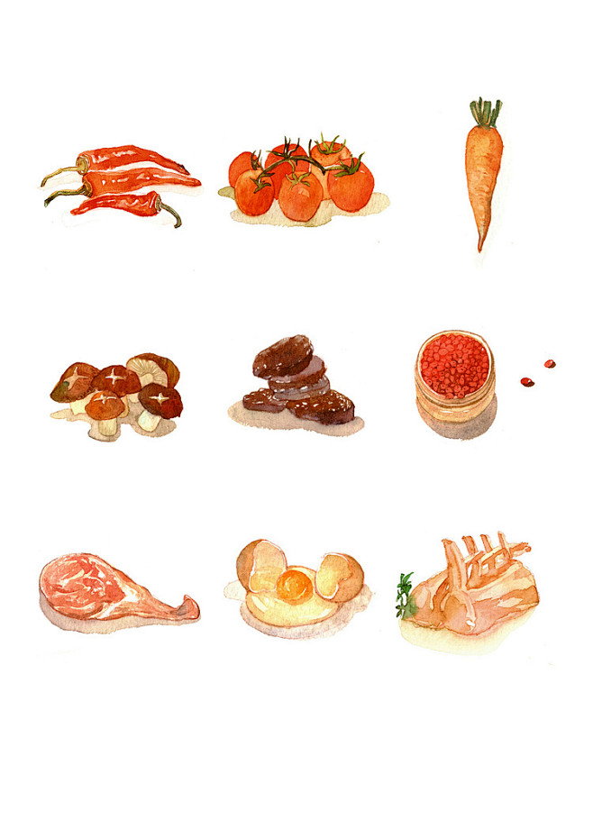 食物绘语-木爻_水彩,食物绘,原创_涂鸦...