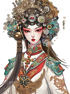 古代京剧 中国风 中国美人高清模板免费下载-趣麦麦图