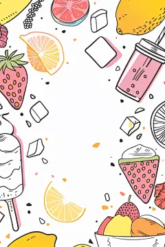 夏季西柚插画背景图