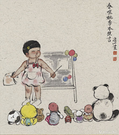 可卡久采集到水墨 童