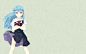 #桌面##插画##壁纸#1920x1200 Tsugumomo anime girls Kiriha blue hair anime simple background
