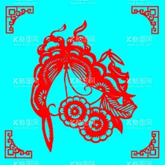 蝶恋花剪纸  - 源文件下载【酷图网】剪纸,线条,矢量,传统,装饰,窗花,插画,蝶恋花,蝴蝶,昆虫,花卉,植物,观赏,