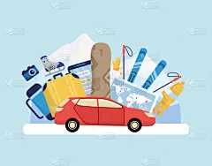 汽车,红色,体育器械,雪板,运动,背景分离,手提箱,雪