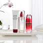 Beauty is stronger in synergy. A defensive trio working together in harmony. Made for stronger, smoother, more resilient skin. Made with soul.<br/>From left to right: New Deep Cleansing Foam, Treatment Softener, Ultimune Power Infusing Concentrate&a