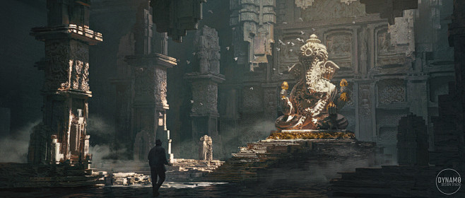 Ancient temple, Gray...