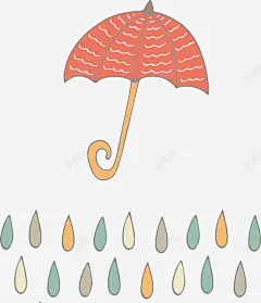手绘雨伞雨滴高清素材 下雨 卡通 彩色 手绘 雨伞 元素 免抠png 设计图片 免费下载