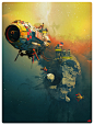 FOSS_STATION77, Pascal Blanché : New space illustration: "FOSS_STATION77". It was time for a nod to Chris Foss.