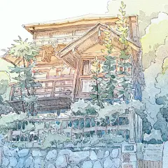 Mateusz日本东京小店水彩建筑 (59)