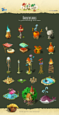 Decorations: In game buildings and items on Behance