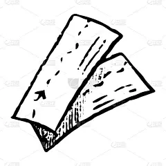 两张纸机票。手绘矢量插图。图形的涂鸦,画草图。黑色轮廓图孤立在白色上。原始风格的单张图片设计，印刷，