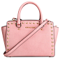 迈克·科尔斯（MICHAEL KORS）MK女士经典系列铆钉十字纹牛皮斜挎笑脸包 30T3GSMS2L浅粉色【图片 价格 品牌 报价】-京东