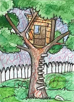 【树木插画系列图集下载】手绘树木作品水彩素描场景案例3500张