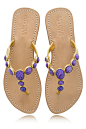 紫色宝石凉鞋夹脚鞋  
