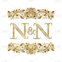 商务,婚礼,英文字母n,高雅,符号,印有花压字品牌,文字,合伙,复古