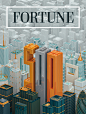 fortune magazine 3D gold building city luxury molistudio print