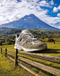 Giant sneaker photo composite. retouching and image manipulation done with photoshop