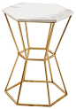 Tozai Hexagonal Marble Table contemporary-side-tables-and-end-tables