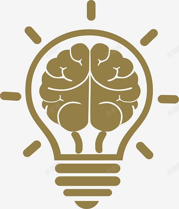 手绘创意灯泡大脑思考 设计图片 免费下载 页面网页 平面电商 创意素材-花瓣网