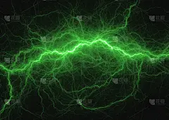 Green lightning strike, green energy