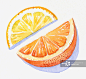 橙子,绘画插图,切片食物,柠檬,水彩画颜料正版图片素材