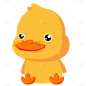 扁平-可爱动物元素贴纸-SVG-鸭子