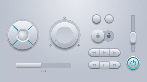 圆形按钮UI界面设计 
