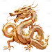 新年春节新春龙年2024立体3D金属金色龙元素