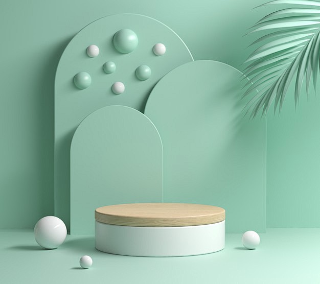 Mockup mint pastel m...