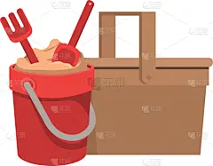进行中,砂箱,工具,周末活动,野餐篮,塑胶,大桶,耙子,建筑业,休闲