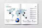 适合企业画册的地图版面数据统计页面 - 三视觉