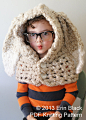 DIY Crochet PATTERN - Chunky Crochet Bunny Hood in Toddler, Child and Adult Sizes (hat021)