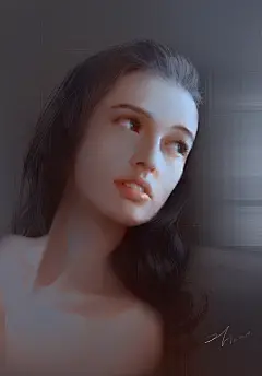 期待-若是孤岛_妹子,色彩,厚涂,写实,人像,板绘_涂鸦王国插画