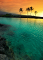 Sunset at Kiholo Bay on the Kohala Coast of the Big Island of Hawaii #摄影# #美景#