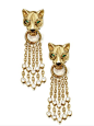 Pair of 18 Karat Gold, Diamond and Emerald ‘Panthère’ Pendant-Earclips, Cartier