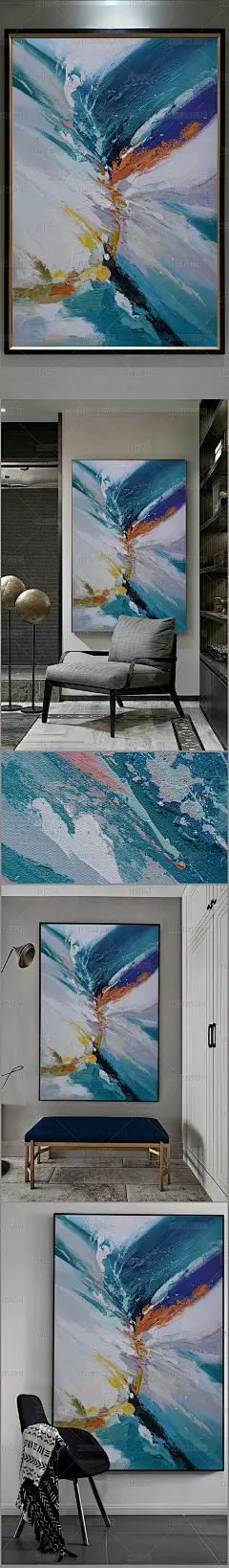 高清立体抽象油画艺术玄关（一千四百零五）