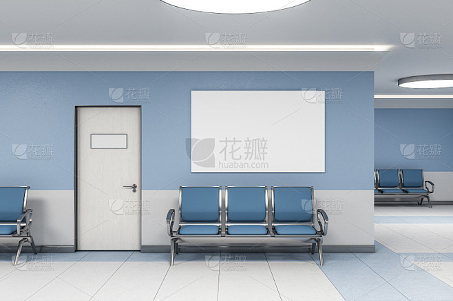 当代的等候室和空白海报