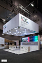 ICC SYDNEY @ AIME The ICC Sydney stand features a large LED screen with looping video and a spectacular floating ceiling. Winner of the Best Innovative Stand at AIME - #Exhibition #Design