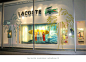 Fun and playful summer window display at Lacoste