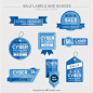 Collection of cyber monday blue stickers  Free Vector