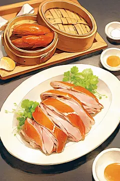 美味北京烤鸭鸭子美食插画