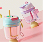 Starsay水杯女tritan带吸管可爱夏天高颜值2024新款随手咖啡杯子-tmall.com天猫