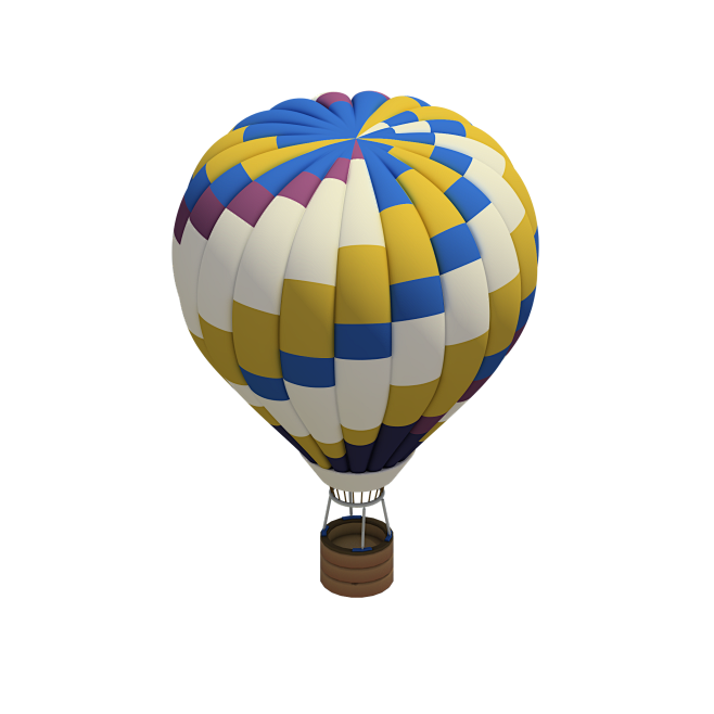 C4d云朵热气球3D立体模型