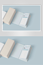 蓝色展台简约创意高端打开书籍样机-众图网