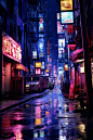 城市街景街道赛博朋克素材