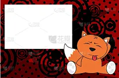 有趣的狐狸人物卡通画框插图