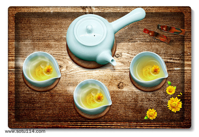 中国风菊花茶壶