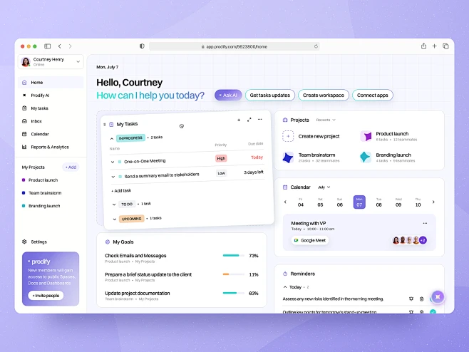 Prodify - AI Dashboard App UI Design-花瓣网