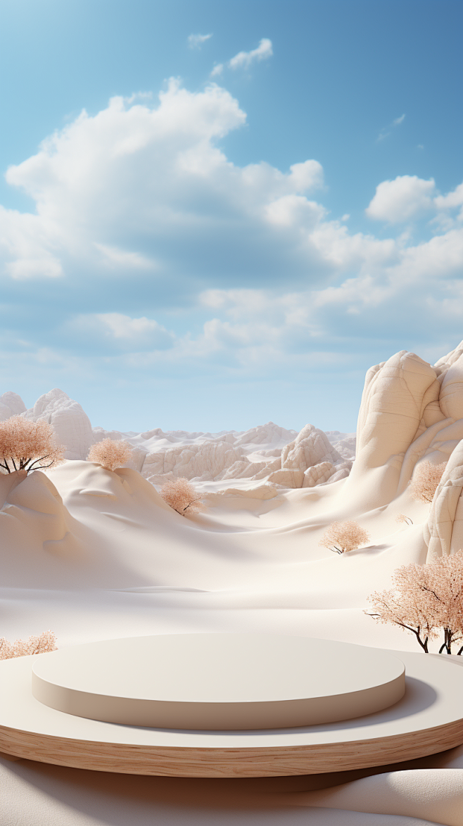 沙漠戈壁简约场景