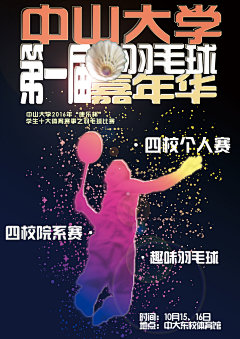 为2016年中大羽毛球校长杯设计的海报。
