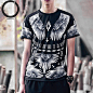 TRIANGLE W.L设计师男装新款暗黑先锋欧美翅膀时尚圆领短袖T恤-淘宝网